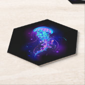 Lebhafte Farbe leuchtende Qualle Untersetzer (angewinkelt)