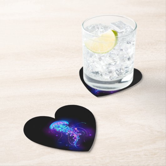 Lebhafte Farbe leuchtende Qualle Untersetzer (Vor Ort)