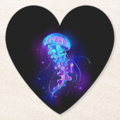 Lebhafte Farbe leuchtende Qualle Untersetzer (Vorderseite)