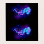 Lebhafte Farbe leuchtende Qualle Visitenkarten (Außenseite Aufgefaltet)