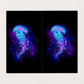 Lebhafte Farbe leuchtende Qualle Visitenkarten (Außenseite Aufgefaltet)