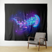 Lebhafte Farbe leuchtende Qualle Wandteppich (Beispiel (Horizontal))