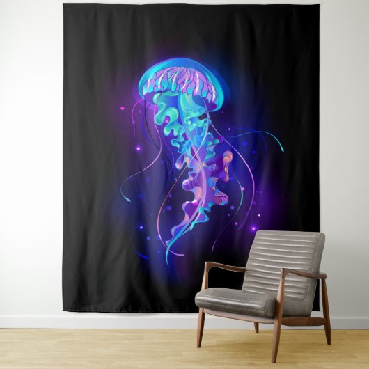 Lebhafte Farbe leuchtende Qualle Wandteppich (Beispiel)