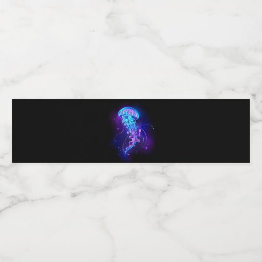 Lebhafte Farbe leuchtende Qualle Wasserflaschenetikett (Einzelnes Label)