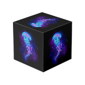 Lebhafte Farbe leuchtende Qualle Würfel (Rückseite Schrägansicht)