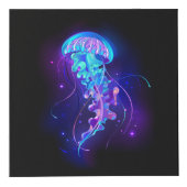 Lebhafte Farbe leuchtende Qualle Würfel (Vorderseite)