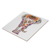 Lebhafte Farbe Mandala Elephant Fliese (Seite)