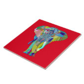 Lebhafte Farbe Mandala Elephant Fliese (Seite)