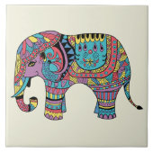 Lebhafte Farbe Mandala Elephant Fliese (Vorderseite)