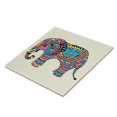 Lebhafte Farbe Mandala Elephant Fliese (Seite)