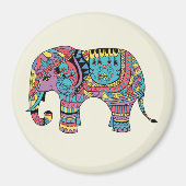 Lebhafte Farbe Mandala Elephant Magnet (Vorne)