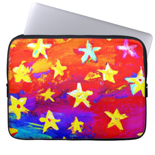 Lebhafte Farben der Sterne. Jetzt kaufen Laptopschutzhülle (Vorderseite)