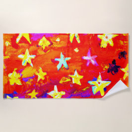 Lebhafte Farben der Sterne. Jetzt kaufen Strandtuch