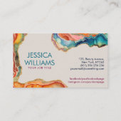 Lebhafte Farben der Wasserfauna Abstrakt Visitenkarte (Rückseite)