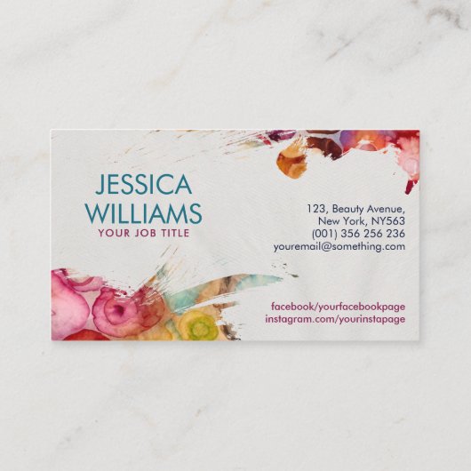 Lebhafte Farben der Wasserfauna Abstrakt Visitenkarte (Rückseite)