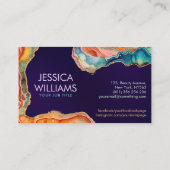 Lebhafte Farben der Wasserfauna Abstrakt Visitenkarte (Rückseite)