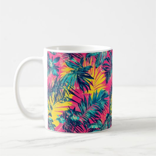 Lebhafte Farben Exotisches Muster Kaffeetasse (Links)