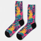 Lebhafte Farben Exotisches Muster Socken (Linkes Detail)