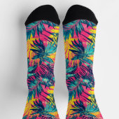 Lebhafte Farben Exotisches Muster Socken (Oben)