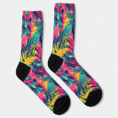 Lebhafte Farben Exotisches Muster Socken (Rechts)