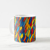 Lebhafte Farben Mosaikmuster Kaffeetasse (Vorderseite Links)