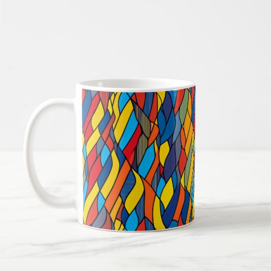 Lebhafte Farben Mosaikmuster Kaffeetasse (Links)
