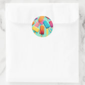 Lebhafte Farben Popsicles Sommer Runder Aufkleber (Tasche)