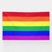 Lebhafte Farben Rainbow Stripes Rückwürfe Gay Part Banner (Horizontal)