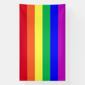 Lebhafte Farben Rainbow Stripes Rückwürfe Gay Part Banner (Vertikal)