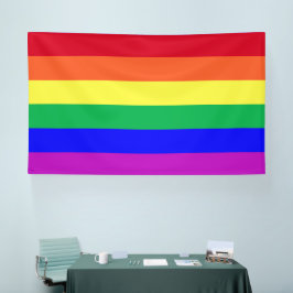 Lebhafte Farben Rainbow Stripes Rückwürfe Gay Part Banner