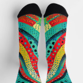 Lebhafte Farben und Muster in kurvenförmigen Forme Socken (Oben)
