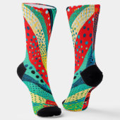 Lebhafte Farben und Muster in kurvenförmigen Forme Socken (Gewinkelt)