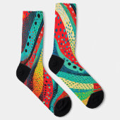 Lebhafte Farben und Muster in kurvenförmigen Forme Socken (Rechts)