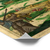 Lebhafte Farben Vintage Alte Weltkarte Poster (Ecke)