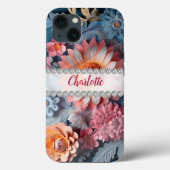 Lebhafte, farbenfrohe 3D-Blume, speziell für Diama Case-Mate iPhone Hülle (Rückseite)