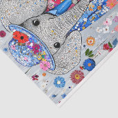 Lebhafte farbenfrohe Blumenlephant AT7 Decoupage Seidenpapier (Ausschnitt)