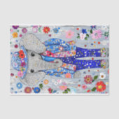 Lebhafte farbenfrohe Blumenlephant AT7 Decoupage Seidenpapier (Vorderseite)