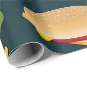 Lebhafte farbenfrohe Cheeseburgers Geschenkpapier (Rolleneckpunkt)