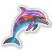 Lebhafte farbenfrohe Dolphin Aufkleber (Vorderseite)