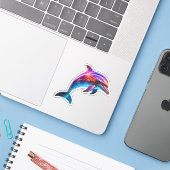 Lebhafte farbenfrohe Dolphin Aufkleber (Laptop mit iPhone)