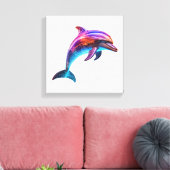 Lebhafte farbenfrohe Dolphin Leinwanddruck (Insitu (Wohnzimmer))
