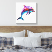 Lebhafte farbenfrohe Dolphin Leinwanddruck (Insitu (Schlafzimmer))