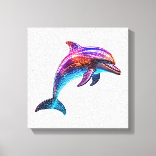 Lebhafte farbenfrohe Dolphin Leinwanddruck (Vorderseite)