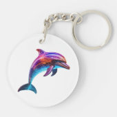 Lebhafte farbenfrohe Dolphin Schlüsselanhänger (Rückseite)