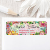 Lebhafte farbenfrohe Doodle Florals Rücksendeadres (Insitu)