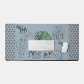 Lebhafte farbenfrohe Elefanten - Einzigartiger Ele Schreibtischunterlage (Tastatur & Maus)