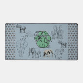 Lebhafte farbenfrohe Elefanten - Einzigartiger Ele Schreibtischunterlage (Vorderseite)