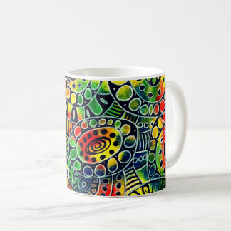 Lebhafte farbenfrohe Kreise und Ovalen Original Ab Kaffeetasse