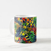 Lebhafte farbenfrohe Kreise und Ovalen Original Ab Kaffeetasse (Vorderseite Links)