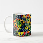 Lebhafte farbenfrohe Kreise und Ovalen Original Ab Kaffeetasse (Links)